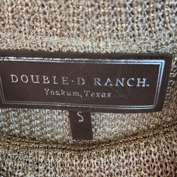 Double D Ranch Gold Metallic Knit Sleeveless Turtleneck Top Size Small - Picture 4 of 8